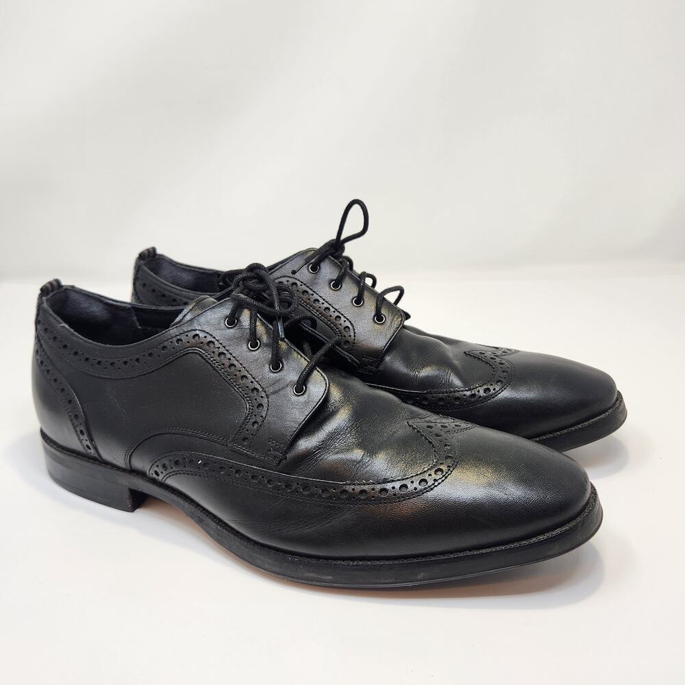 Cole Haan Grand 360 Black Leather Wingtip Oxford Dress Shoes Men Size 10 M